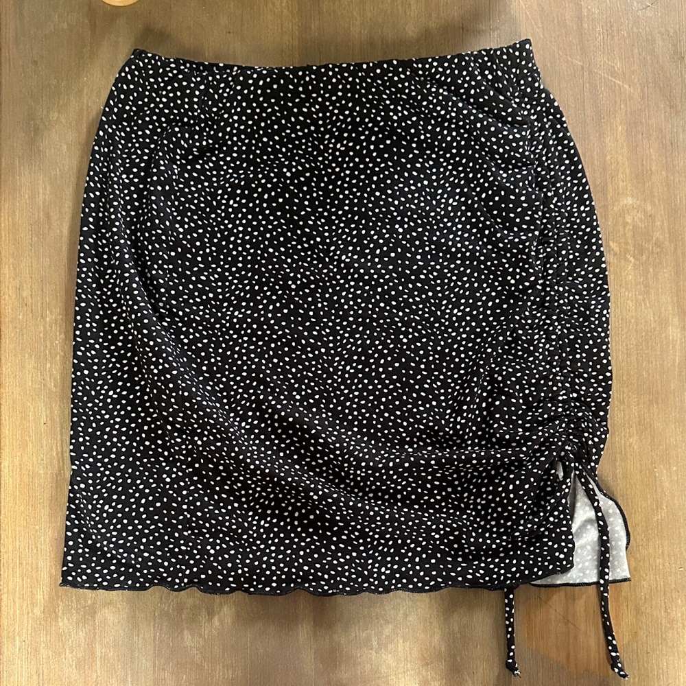 Dillards Black and White Polka Dot Skirt